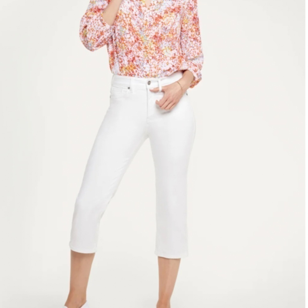 NYDJ White Skinny Cropped Jeans